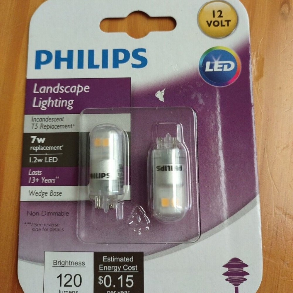Philips Landscape Lighting 2-bulb pack 1.2W LED T5 7W Replacement